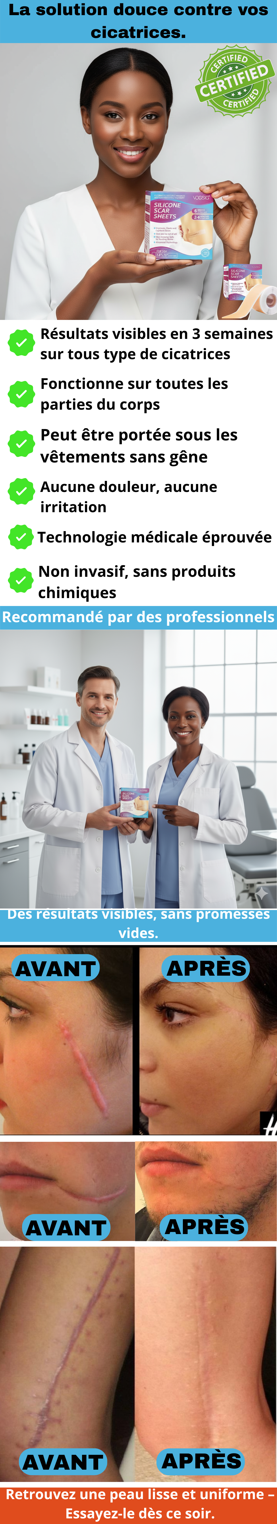 Bande Anti-Cicatrice Silicone Médicale bf