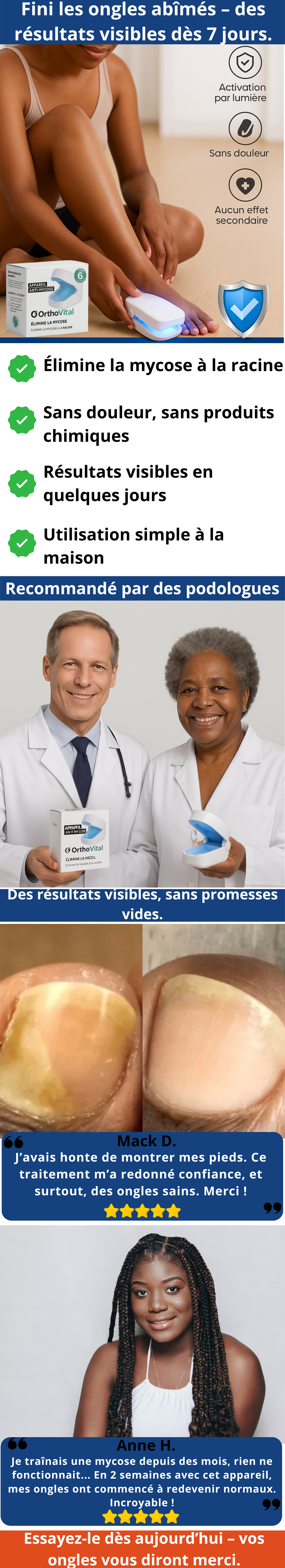 Appareil Anti-Mycose à Lumière Bleue