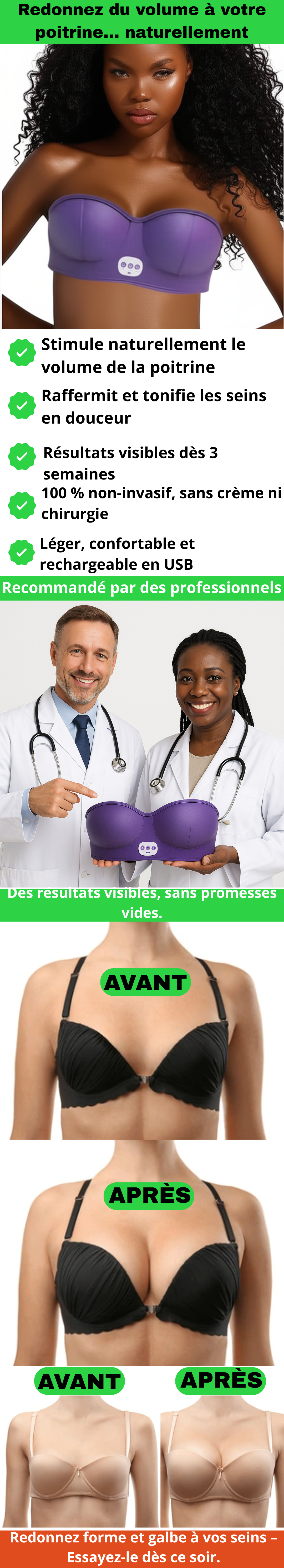 Soutien-gorge de massage électrique ElectricLift™ EMS